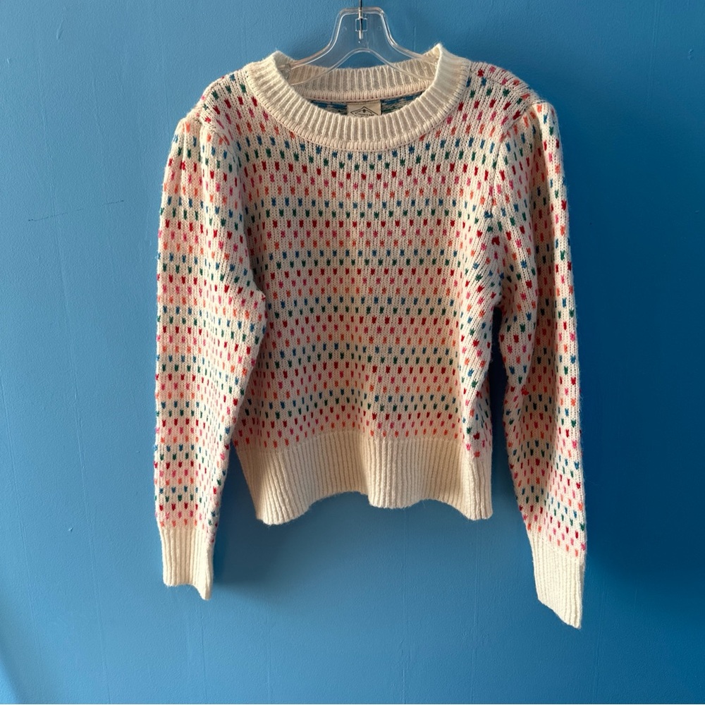 St. John's Bay White Multicolor Knit Sweater